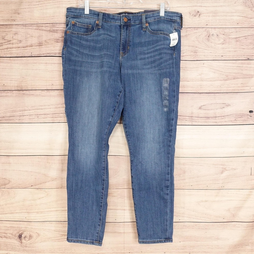 New! Gap 1969 Legging Ankle Jeans Womens 14/32‎ Blue Wash Stretch 35x26.5 Denim